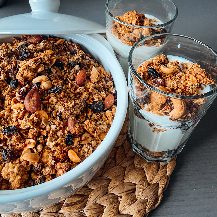 Zelfgemaakte healthy granola